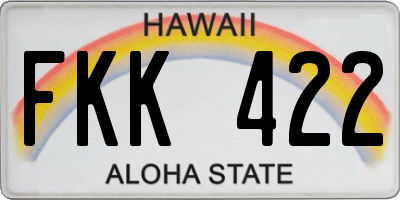 HI license plate FKK422