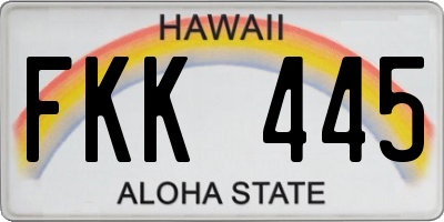 HI license plate FKK445