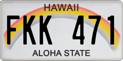 HI license plate FKK471