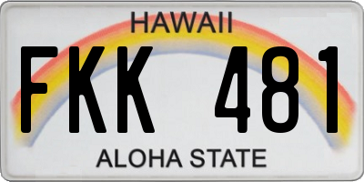 HI license plate FKK481