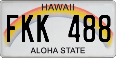 HI license plate FKK488