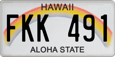 HI license plate FKK491