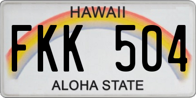HI license plate FKK504
