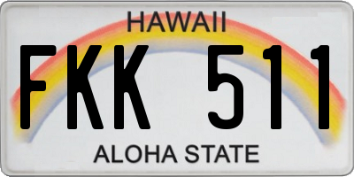 HI license plate FKK511