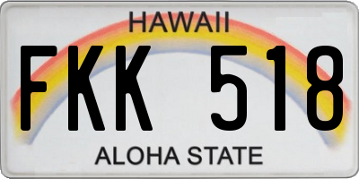 HI license plate FKK518