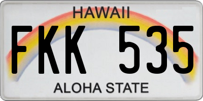 HI license plate FKK535