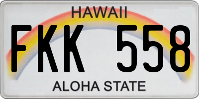HI license plate FKK558
