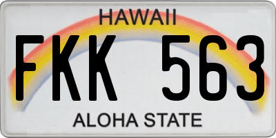 HI license plate FKK563