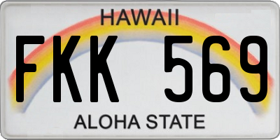 HI license plate FKK569