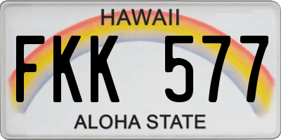 HI license plate FKK577