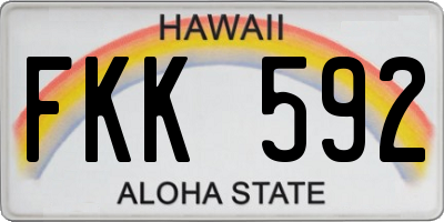 HI license plate FKK592
