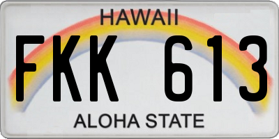HI license plate FKK613