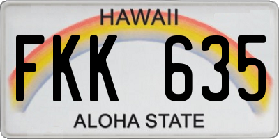 HI license plate FKK635