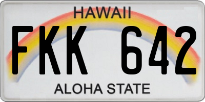 HI license plate FKK642