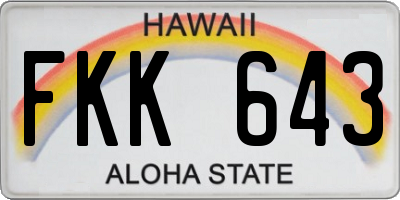 HI license plate FKK643
