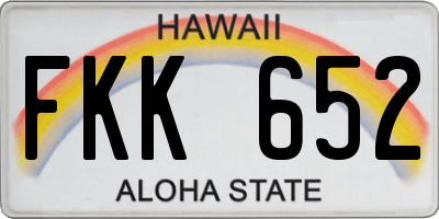 HI license plate FKK652