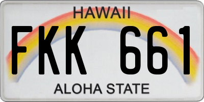 HI license plate FKK661