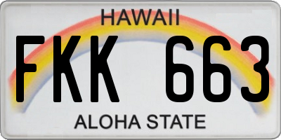 HI license plate FKK663