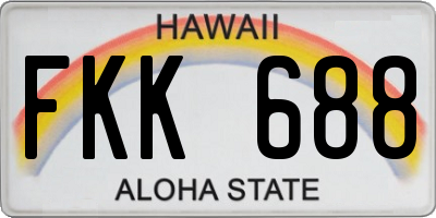 HI license plate FKK688