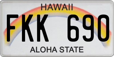 HI license plate FKK690