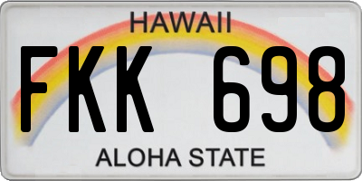 HI license plate FKK698