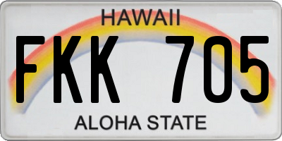 HI license plate FKK705