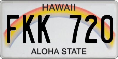 HI license plate FKK720