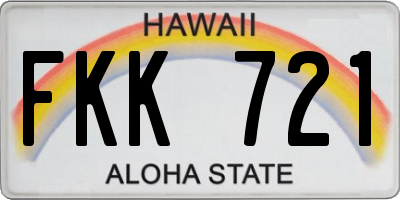 HI license plate FKK721