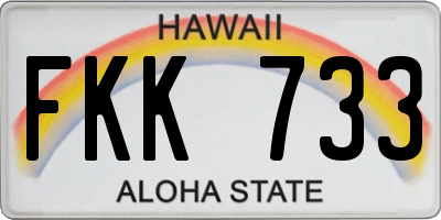 HI license plate FKK733