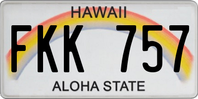 HI license plate FKK757