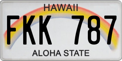 HI license plate FKK787