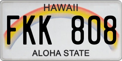 HI license plate FKK808