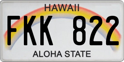 HI license plate FKK822