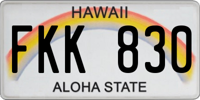 HI license plate FKK830