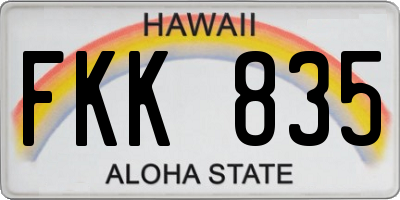 HI license plate FKK835