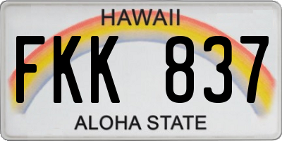 HI license plate FKK837
