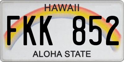 HI license plate FKK852