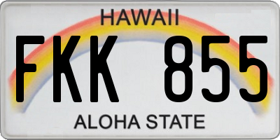 HI license plate FKK855