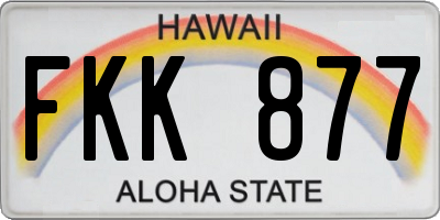 HI license plate FKK877