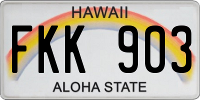 HI license plate FKK903
