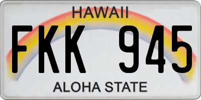 HI license plate FKK945