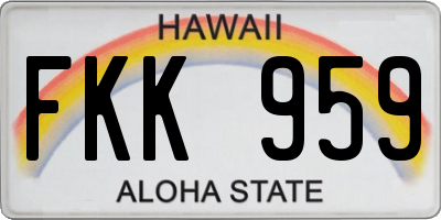 HI license plate FKK959