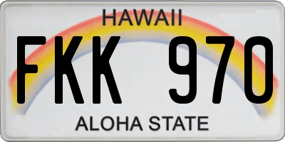 HI license plate FKK970