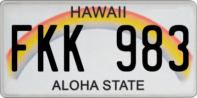 HI license plate FKK983