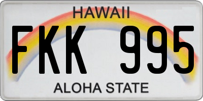 HI license plate FKK995