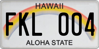 HI license plate FKL004