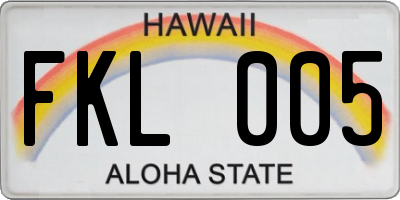 HI license plate FKL005