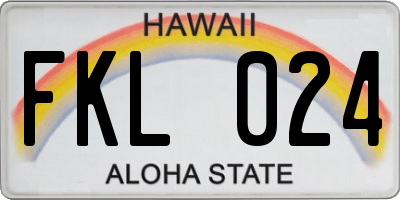 HI license plate FKL024