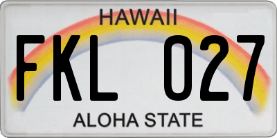 HI license plate FKL027