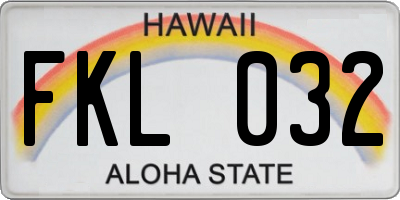 HI license plate FKL032